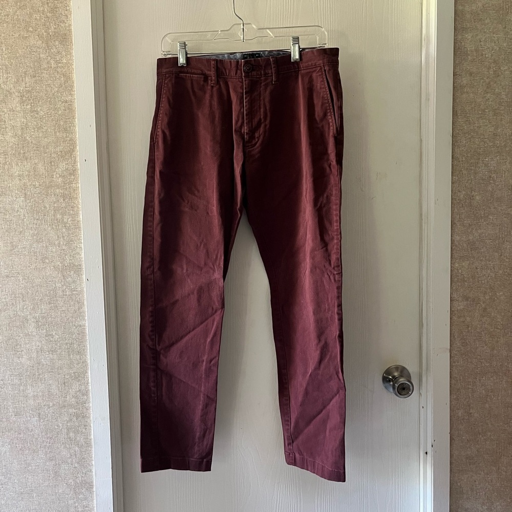 J. Crew Men's Dark Red Chinos